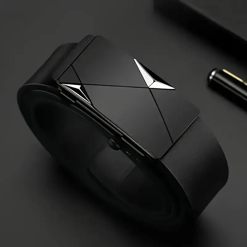 Pasek PU z automatyczną klamrą i płynną regulacją. Estetyczny wybór do pracy i na wyjście; bezpieczny także na prezent.