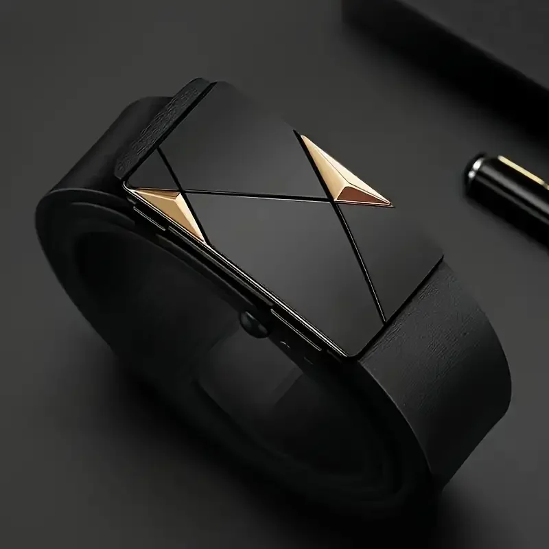 Pasek PU z automatyczną klamrą i płynną regulacją. Estetyczny wybór do pracy i na wyjście; bezpieczny także na prezent.