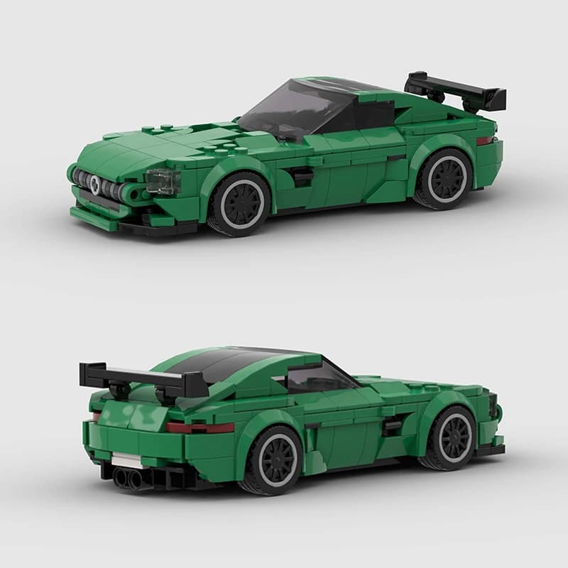 Model MOC inspirowany AMG GT R – sportowa sylwetka premium, satysfakcja ze składania i efektowny model do kolekcji lub na prezent.