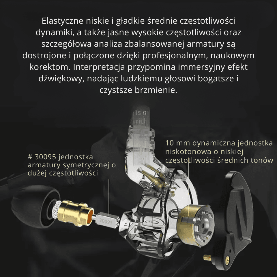 Słuchawki dokanałowe KZ ZSN Pro X – dopracowana hybryda HiFi z lepszą separacją i wyraźniejszym detalem niż w ZSN Pro, do muzyki i grania.