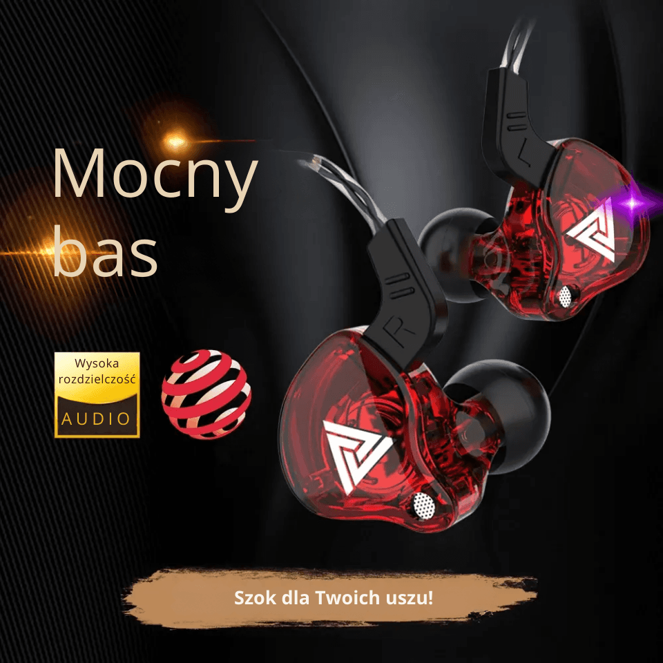 Słuchawki dokanałowe QKZ AK6 – proste, lekkie i wygodne, z wyraźnym basem do codziennego słuchania muzyki, filmów i gier.