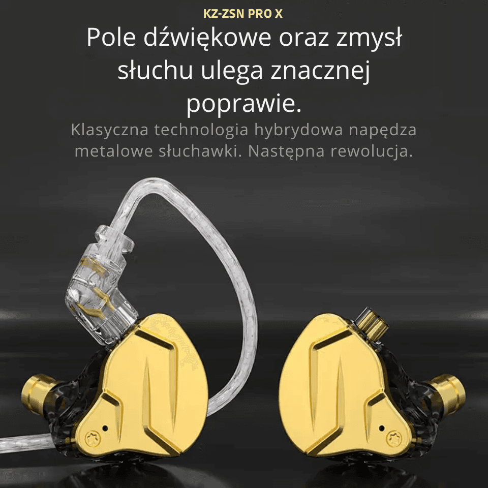 Słuchawki dokanałowe KZ ZSN Pro X – dopracowana hybryda HiFi z lepszą separacją i wyraźniejszym detalem niż w ZSN Pro, do muzyki i grania.