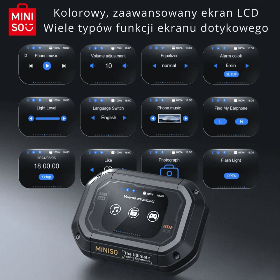 Tłumacz AI MINISO M98 – bezprzewodowe słuchawki open-ear do tłumaczenia rozmów na żywo w 135 językach. Do podróży, pracy i nauki.