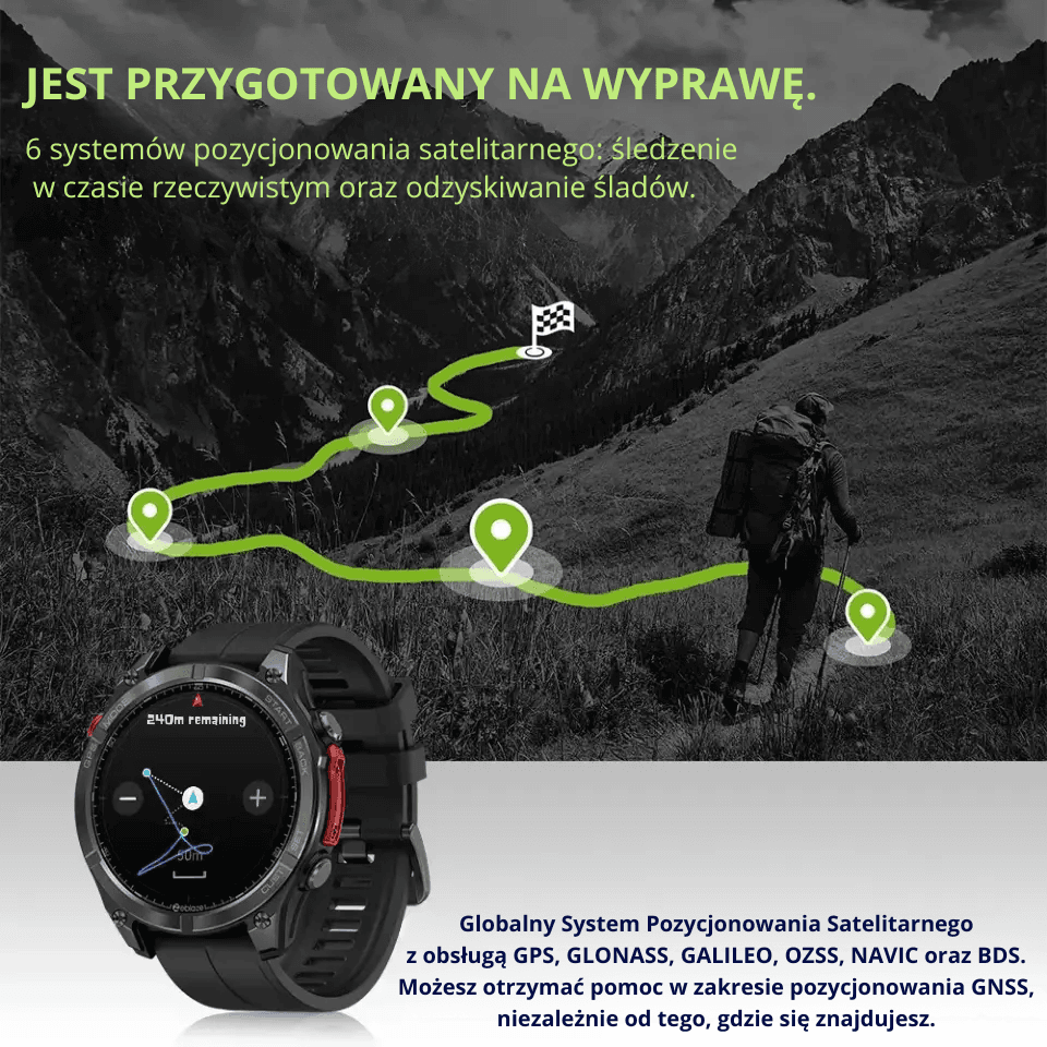 Zeblaze Stratos 4 to smartzegarek z AMOLED 1.43", GNSS 6 systemów, kompasem i barometrycznym wysokościomierzem oraz rozmowami Bluetooth. Także jako bezpieczny prezent.