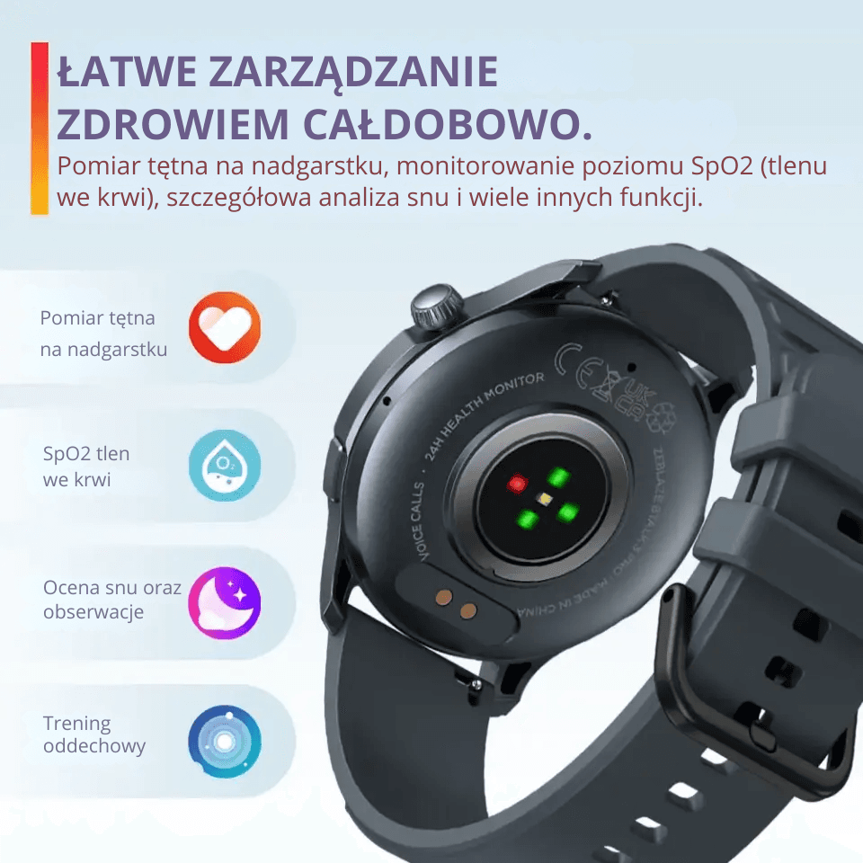 Zeblaze BTalk 3 Plus to prosty smartwatch z ekranem AMOLED i rozmowami Bluetooth. Wygodny na co dzień, także jako bezpieczny wybór na prezent.